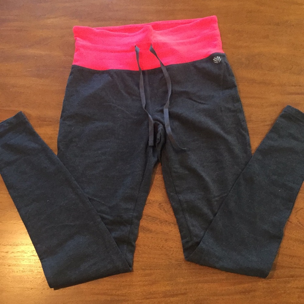 Pink and gray high waist leggings